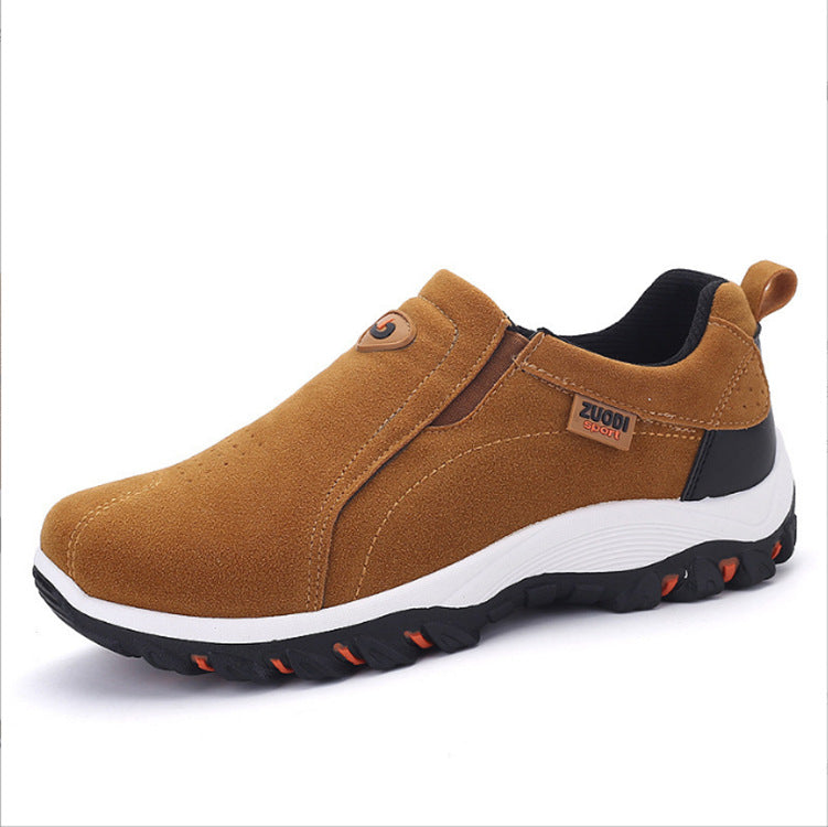 Herren  robuste Slip-On-Sneaker aus Velourslederoptik mit elastischen Einsätzen und profilierter Gummilaufsohle EB