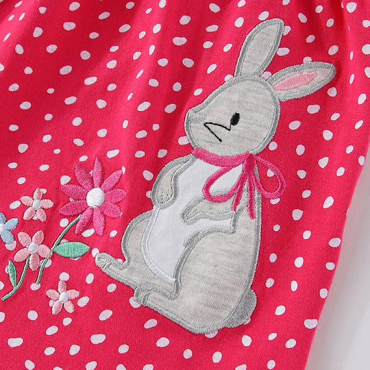 Mädchen Freizeitkleid mit verspieltem Hasenmotiv EB