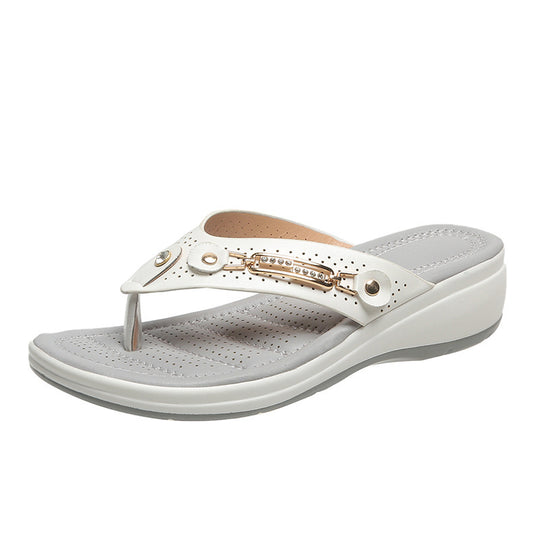 Damen Wedge-Sandalen mit komfortablem Fußbett und dekorativen Akzenten EB