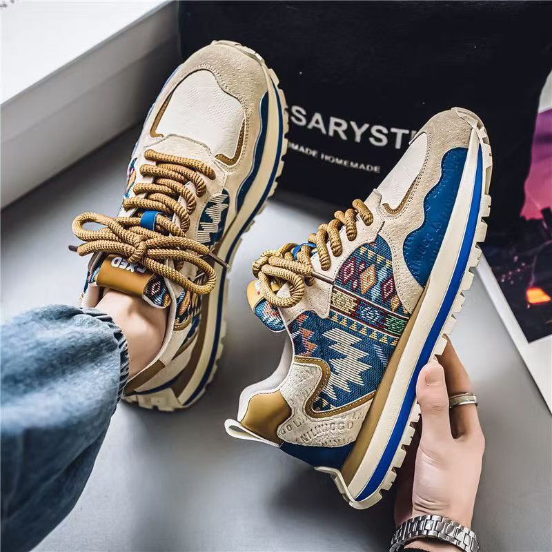 Damen Sportliche Sneakers mit modischem Tribal-Muster und rutschfester Sohle EB