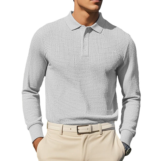 Herren Langarm-Poloshirt aus atmungsaktiver Baumwollmischung EB
