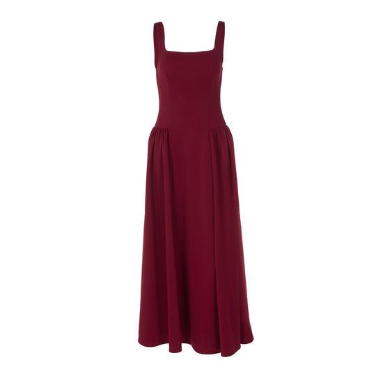 Damen Elegantes Abendkleid mit quadratischem Ausschnitt und fließendem Rock EB