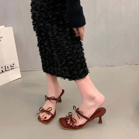 Damen Elegante Slingback-Pumps mit dekorativem Knoten-Design und modischem Absatz EB