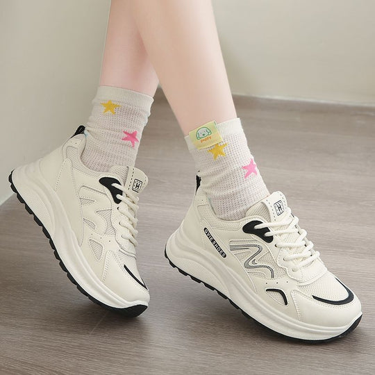 Damen City‑Chunky‑Sneaker mit skulpturierter Plateausohle, Mesh‑Einsätzen und gepolstertem Komfortkragen EB