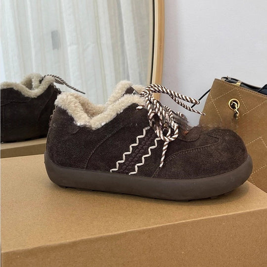 Damen Kuschelige Hausschuhe aus hochwertigem Wildleder mit flauschigem Innenfutter EB