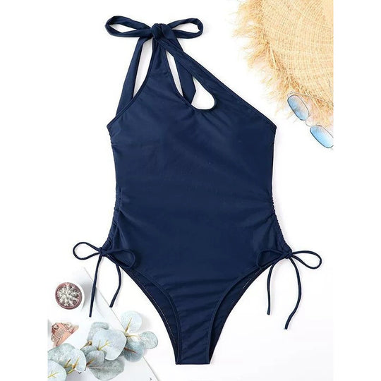 Damen Cut-Out Badeanzug mit hochgeschlossenem Design und verstellbaren Trägern EB