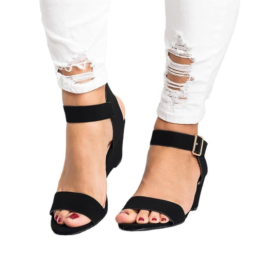 Damen Wedge-Sandalen mit verstellbaren Riemen und rutschfester Sohle EB