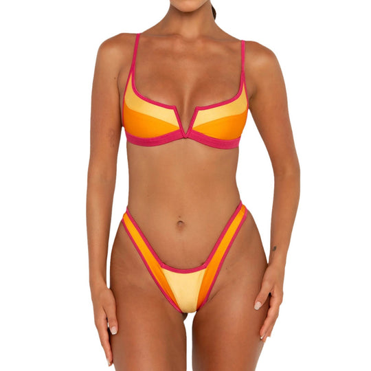 Damen Triangel-Bikini mit modernen Grafik-Elementen EB