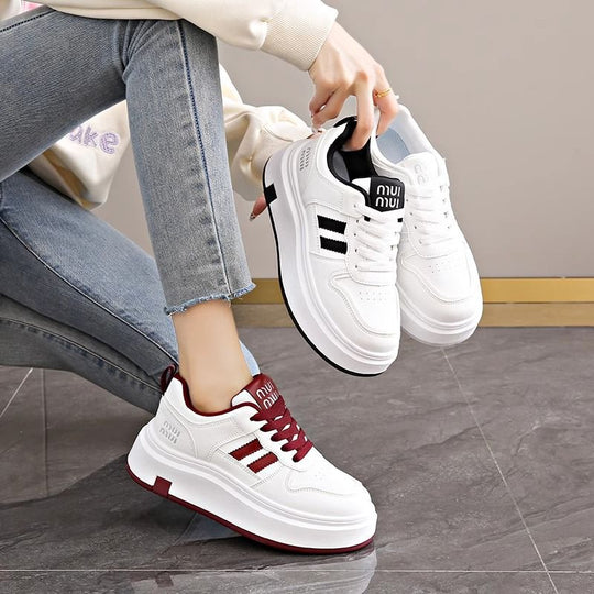 Damen Sportliche Sneakers mit doppelter Dämpfung und atmungsaktiver Mesh-Oberfläche EB