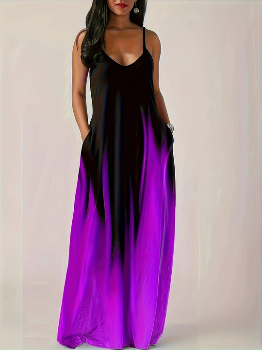 Damen Maxikleid mit elegantem Schnitt und seitlichen Taschen EB