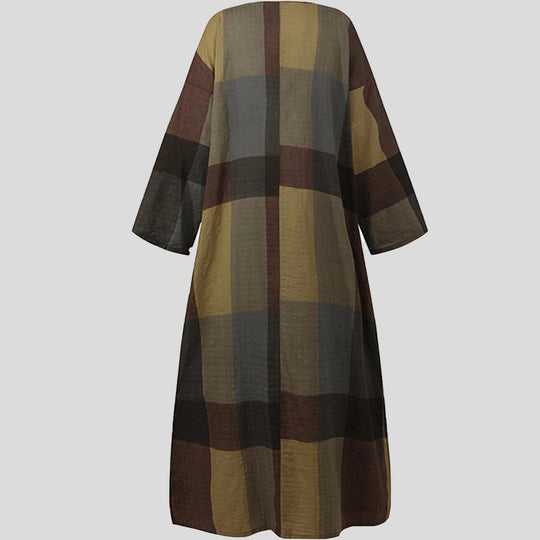 Damen Maxikleid mit Blockstreifen und eleganter Schnittführung EB