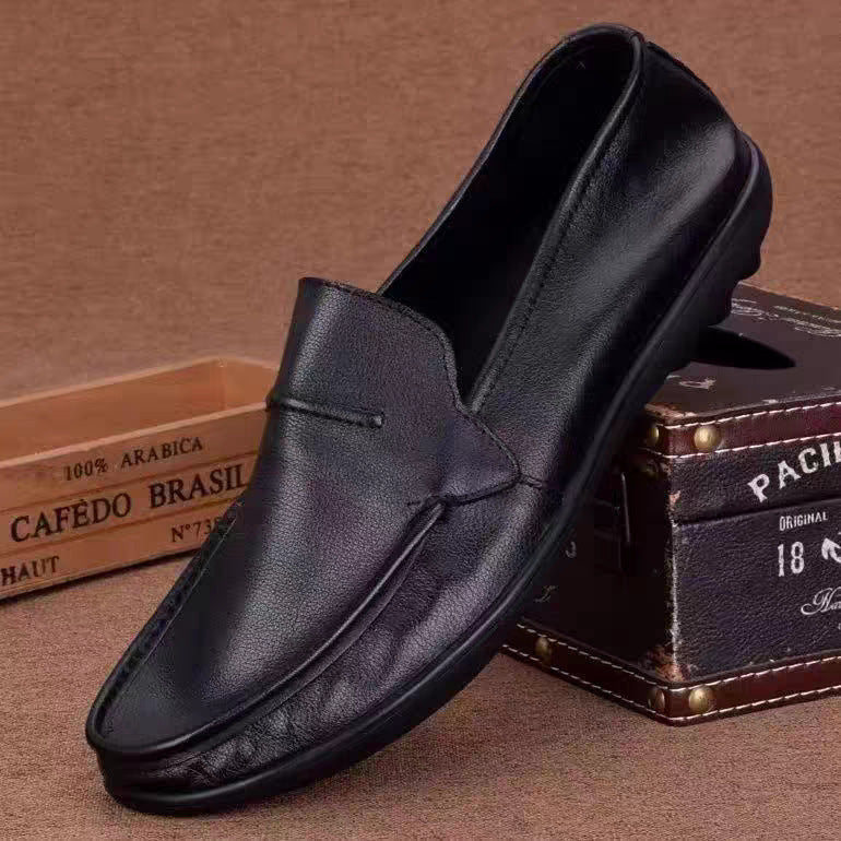 Herren elegante Lederloafers mit rutschfester Sohle EB
