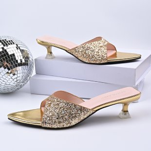 Damen Glamouröse Riemchen-Sandalen mit funkelndem Glitzer EB