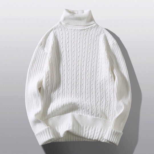 Damen Strickpullover mit hohem Kragen und Rippenmuster EB