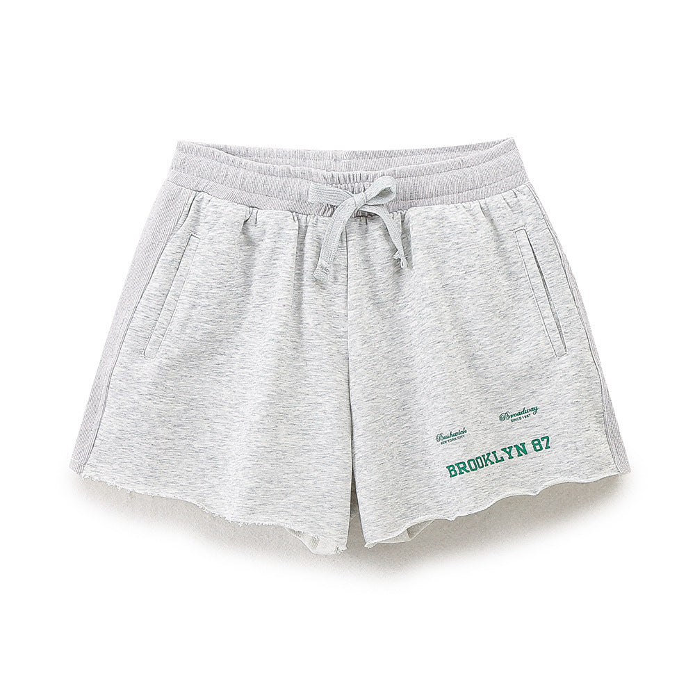 Damen lässige Freizeit-Shorts mit elastischem Bund und praktischen Taschen EB