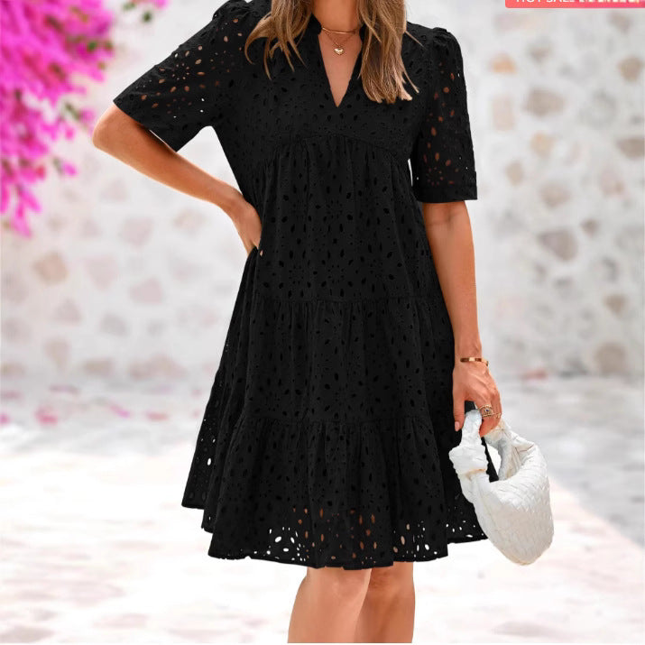 Damen Sommerkleid mit luftigen Lochmuster von EB