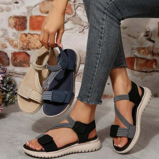 Damen Sportliche Sandalen mit verstellbaren Riemen und ergonomischem Fußbett EB