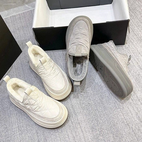 Damen Komfortable Slip-On Sneakers mit dämpfender Sohle und wärmendem Innenfutter EB