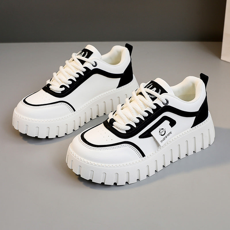 Damen modische Plateau Sneakers mit rutschfester Sohle und atmungsaktivem Obermaterial EB