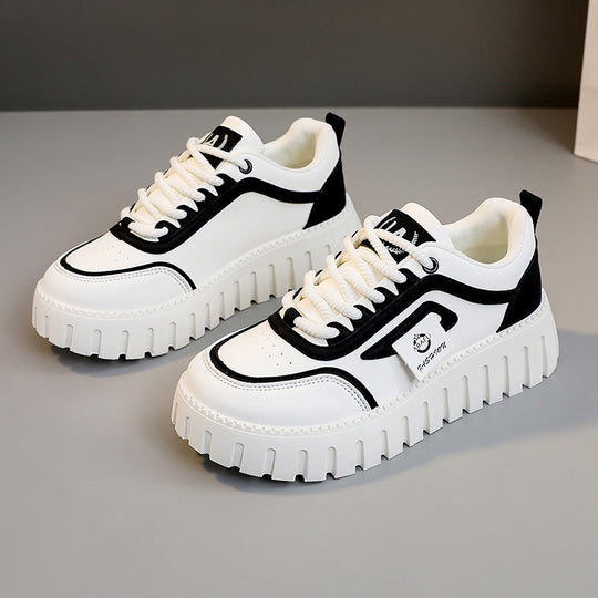 Damen modische Plateau Sneakers mit rutschfester Sohle und atmungsaktivem Obermaterial EB