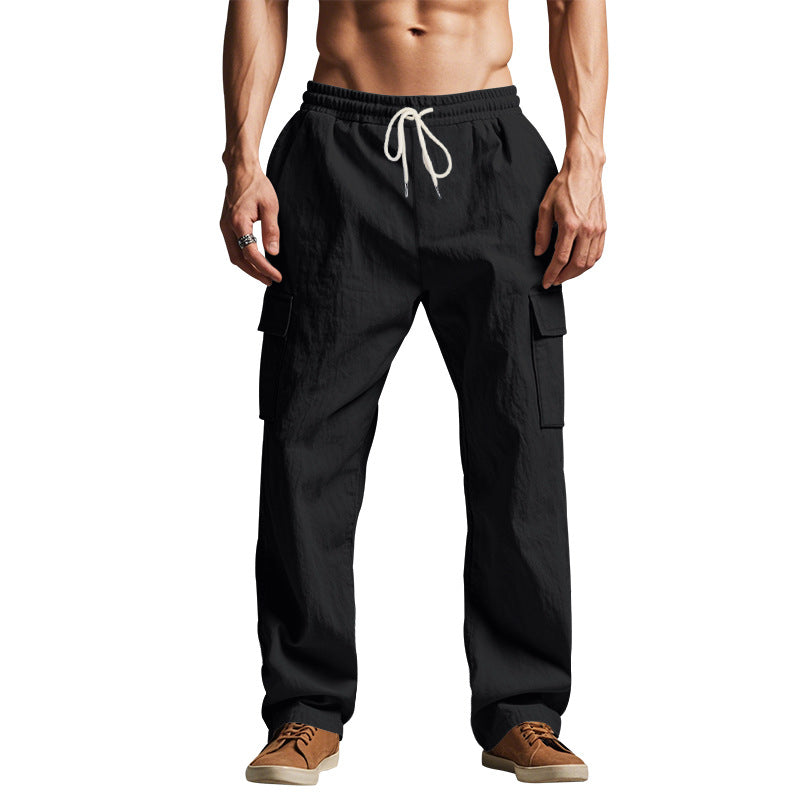 Herren lockere Cargohose mit elastischem Bund und praktischen Seitentaschen EB