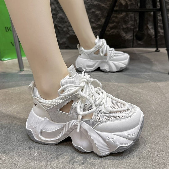 Damen Chunky Sport-Sneaker mit atmungsaktiver Mesh-Oberfläche und innovativen Dämpfungselementen EB