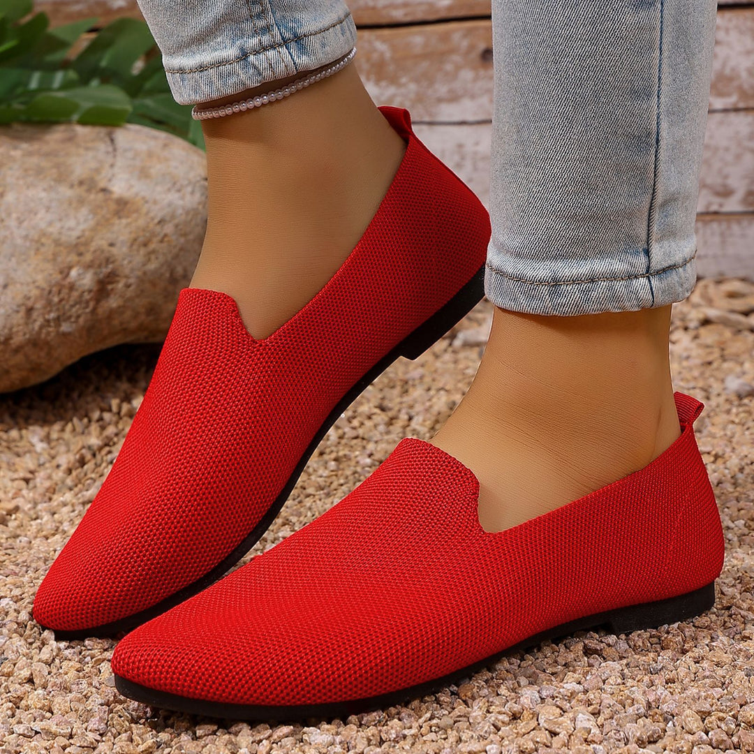 Damen nan leichte gestrickte Slipper mit Memory-Fußbett und rutschfester Sohle EB