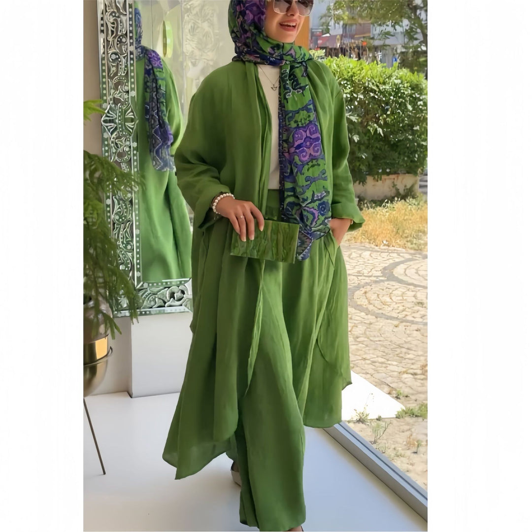 Damen lässiger und eleganter Zweiteiler mit Überwurf EB