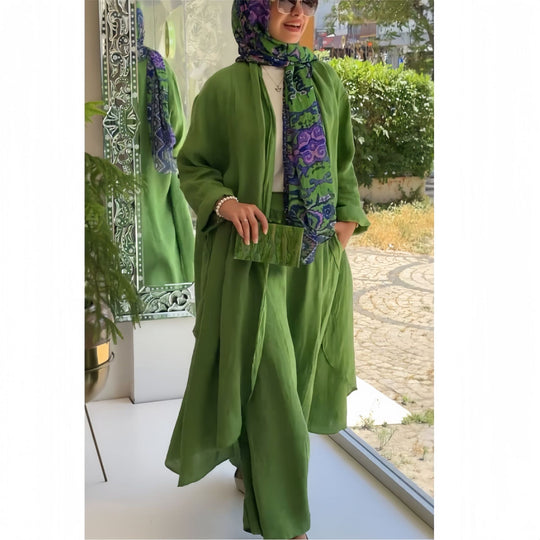 Damen lässiger und eleganter Zweiteiler mit Überwurf EB