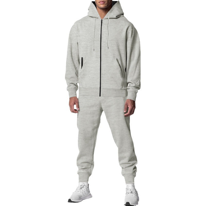 Herren nan zweiteiliges Trainingsset mit Reißverschluss-Kapuzenjacke und tapered Jogginghose EB