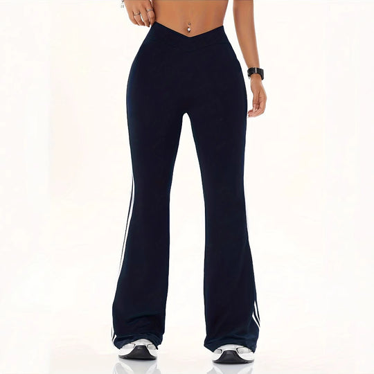 Damen Hochwertige Sportleggings mit seitlichen Streifen EB