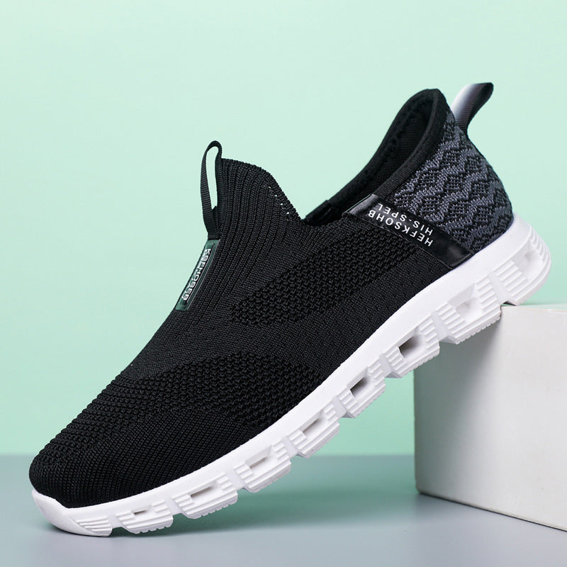 Damen Bequeme Slip-On Sneakers mit atmungsaktiver Strickoberfläche EB