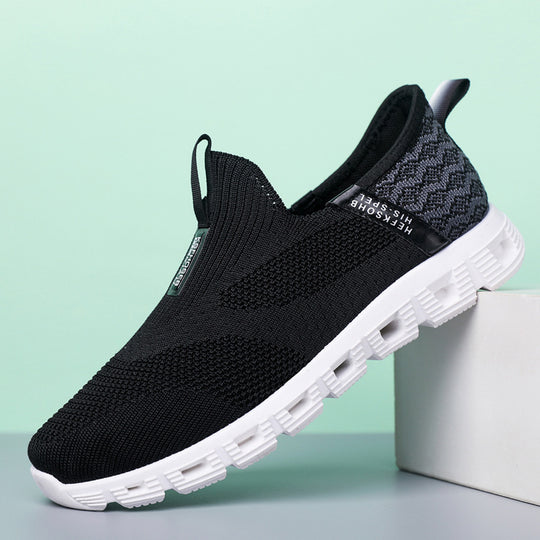 Damen Bequeme Slip-On Sneakers mit atmungsaktiver Strickoberfläche EB