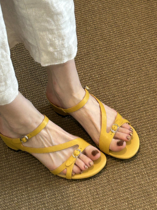 Damen Komfortable Riemchen-Sandalen mit verstellbarem Schnallenverschluss EB