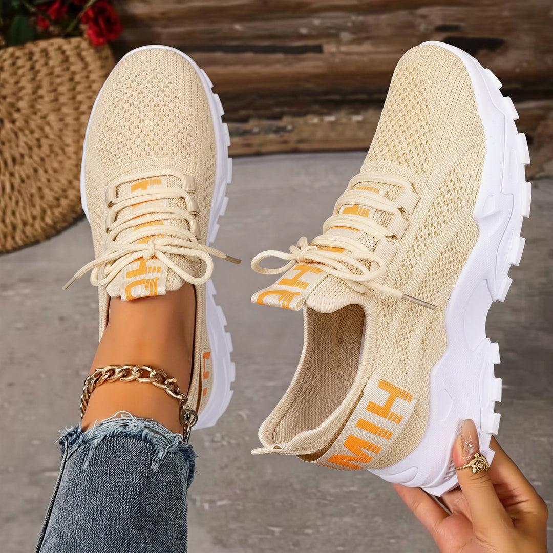 Damen Leichte und atmungsaktive Sport Sneakers mit elastischer Sohle EB