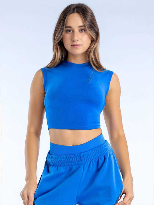 Damen Sportliches Crop-Top EB