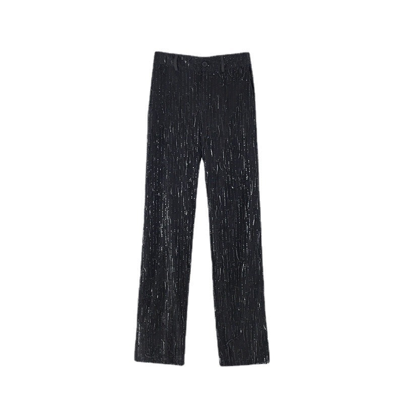 Damen modische Statement-Hosen mit Fransen EB