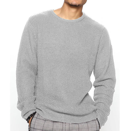 Herren komfortabler Strickpullover mit modischem Wabenmuster EB