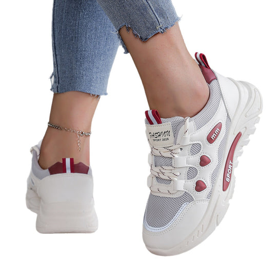 Damen Freizeit-Sneaker mit atemberaubendem Herz-Design und atmungsaktivem Obermaterial EB