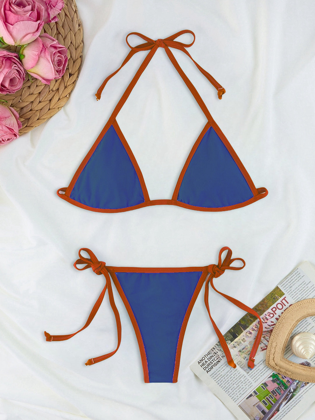 Damen Triangel-Bikini-Set mit individuell anpassbarem Kordelzug EB