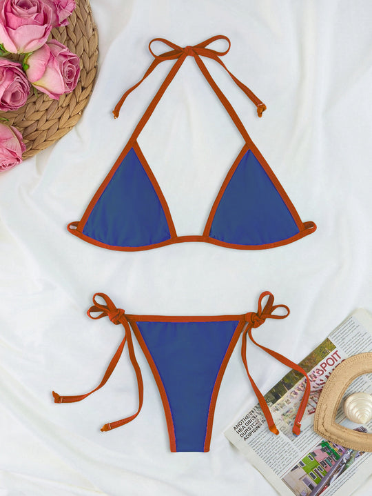 Damen Triangel-Bikini-Set mit individuell anpassbarem Kordelzug EB
