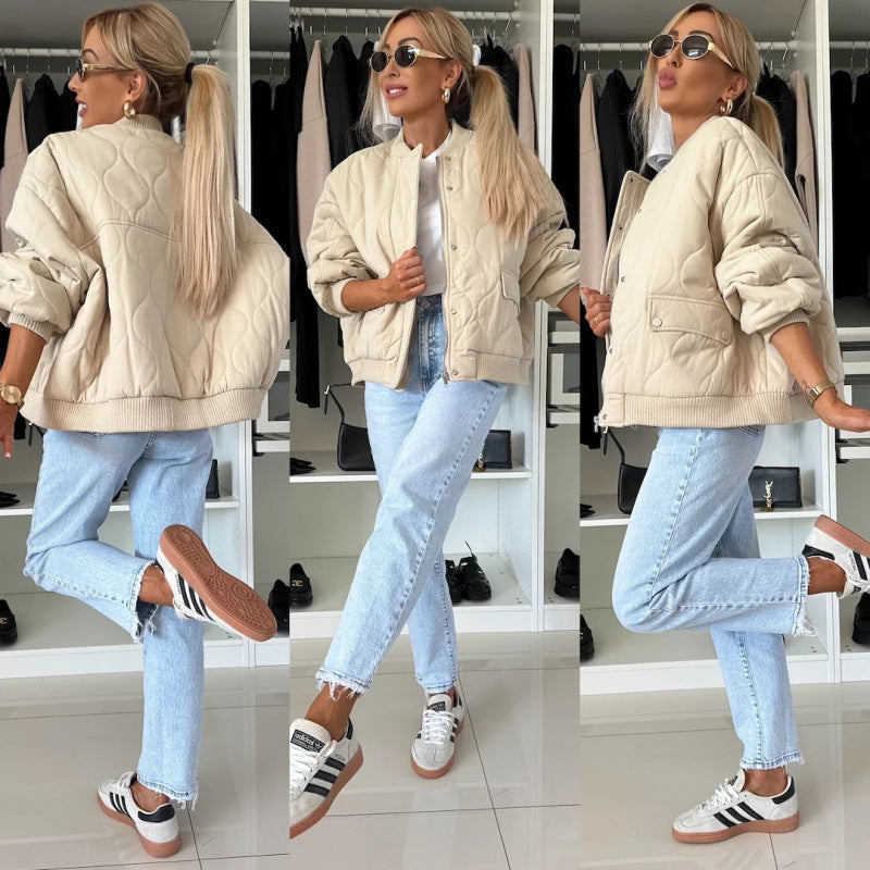 Damen gesteppte oversized Bomberjacke EB
