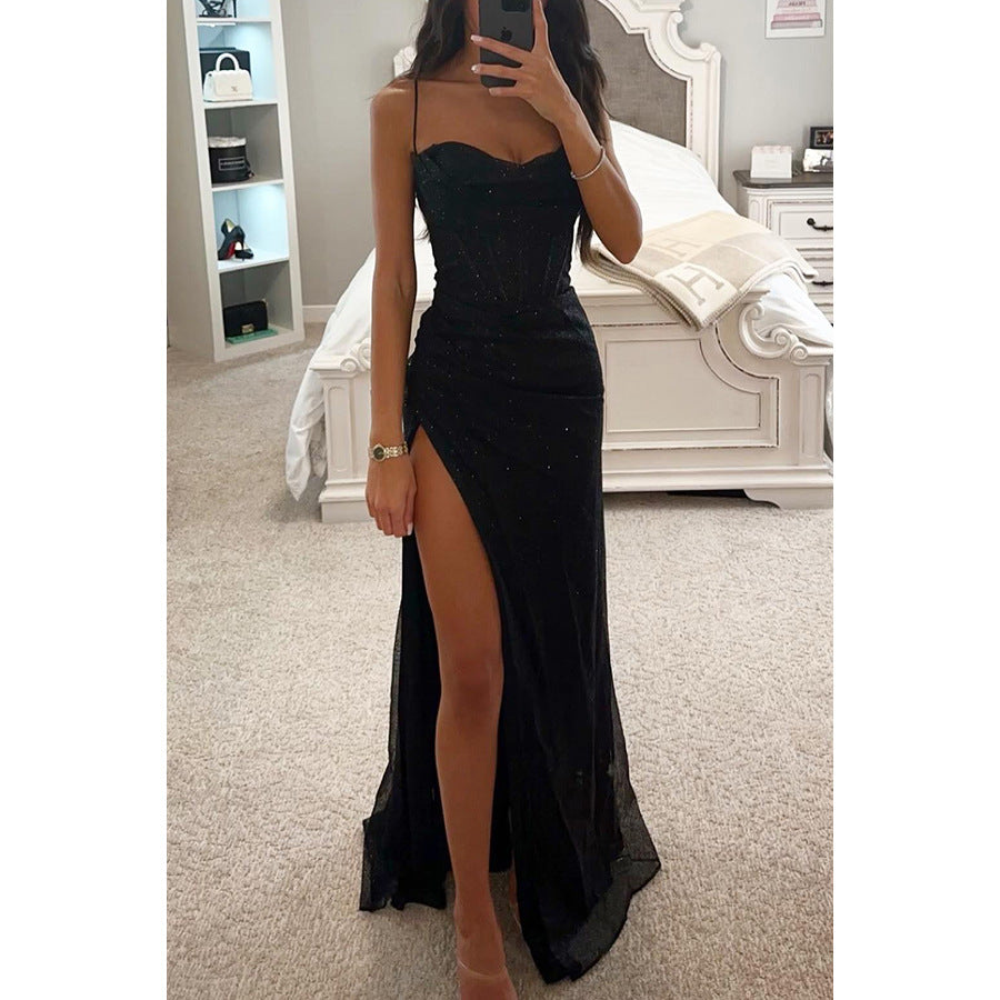EB | Party Selbstständiges Kleid Locker Lässig Schlitz Damen Bekleidung Kleid