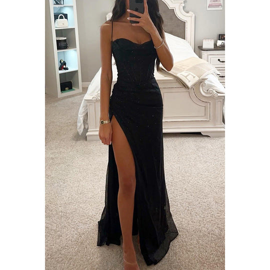 EB | Party Selbstständiges Kleid Locker Lässig Schlitz Damen Bekleidung Kleid