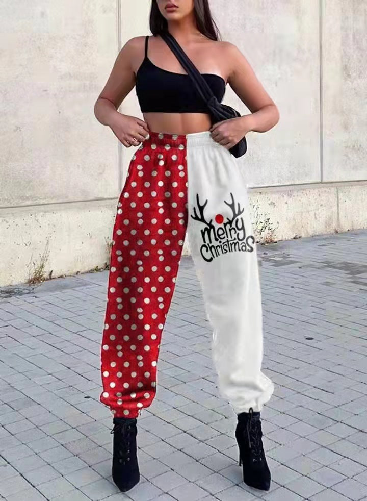 Damen Freizeithose mit lustigem Schneemann-Design EB