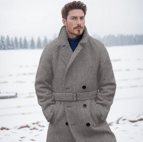 Herren eleganter Dufflecoat mit modernen Details und praktischen Taschen EB