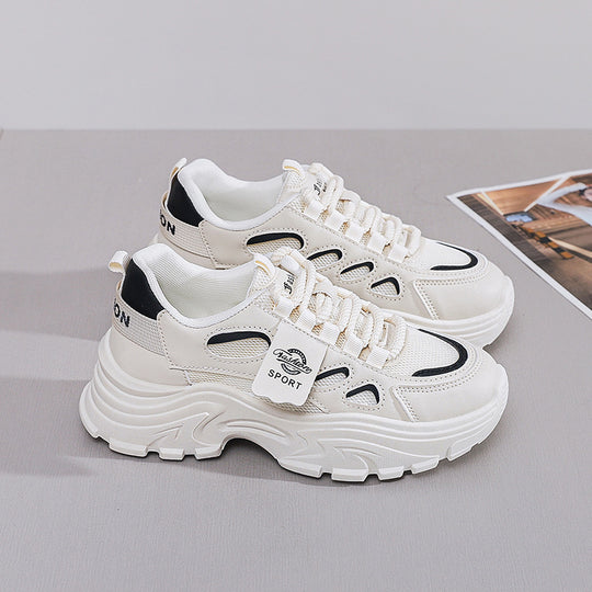 Damen Trendige Chunky Sneakers mit atmungsaktivem Obermaterial und dämpfender Sohle EB