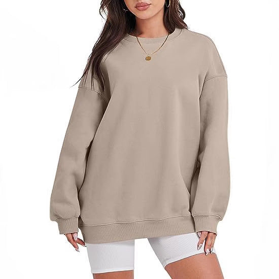 Damen nan extraweites Oversize-Sweatshirt mit überschnittener Schulter und angerautem Innenfutter EB