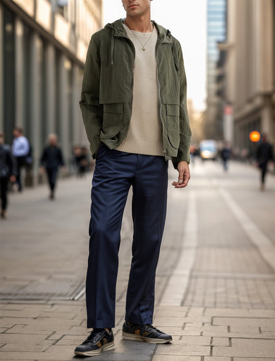 Herren leichte Jacke im lässigen Stil mit großzügigen Taschen EB