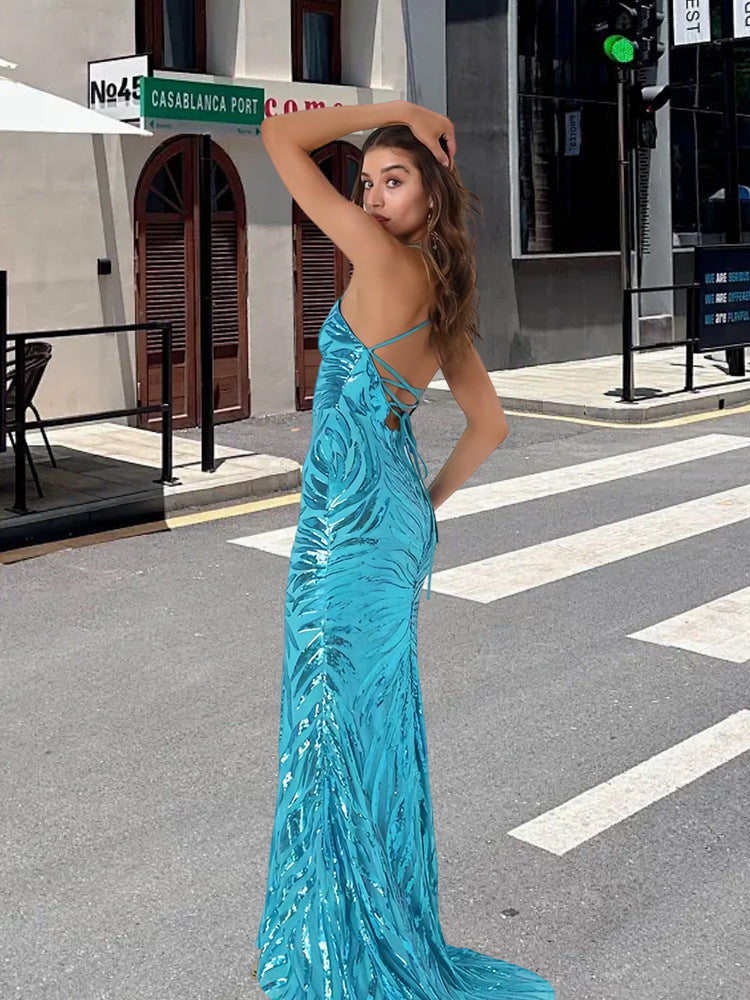 Damen Glitzerndes Abendkleid EB